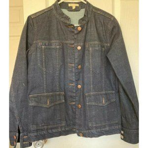  Eileen Fisher Organic Cotton Blue Jean Denim Womens Jacket w/ 2 Pockets Size S